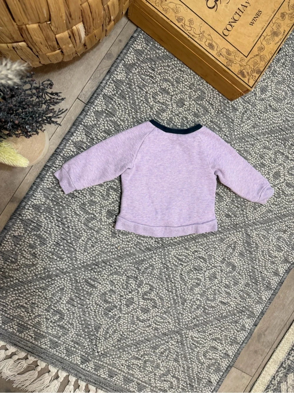Vince Designer Baby Girl Color Block Sweatshirt Lavender & Grey Size 12 Months